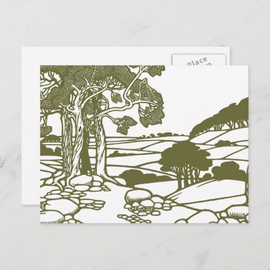 Bomen en platteland briefkaart (Voorkant / Achterkant)