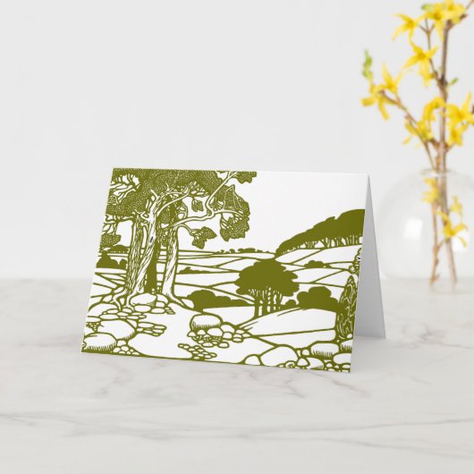 Bomen en platteland kaart (Gele Bloem)