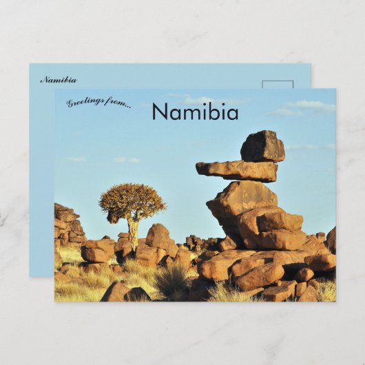 Bomen en rotsen in Namibië Briefkaart (Voorkant / Achterkant)