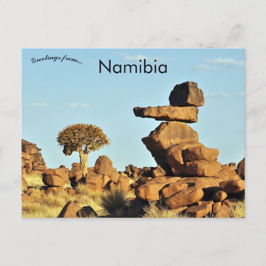 Bomen en rotsen in Namibië Briefkaart (Voorkant)