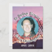 Bomen en roze Paarse Sunset Photo Loving Memory Kaart (Voorkant)