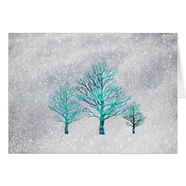 Bomen en sneeuwkristallen (Voorkant Horizontaal)