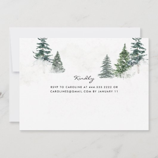 Bomen en sneeuwroze Baby Het is koude buitenkant v Kaart (Achterkant)