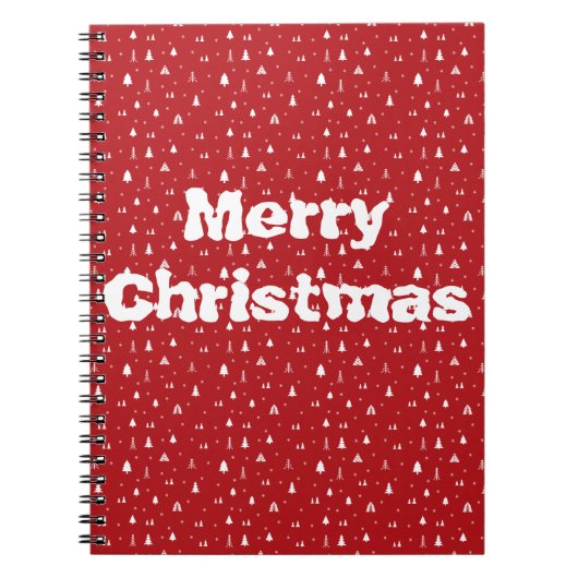 Bomen en Sneeuwvlokken Kerst Notebook Notitieboek (Voorkant)