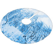 Bomen en sneeuwwinterscène, kobaltblauw kerstboom rok (Gekanteld)