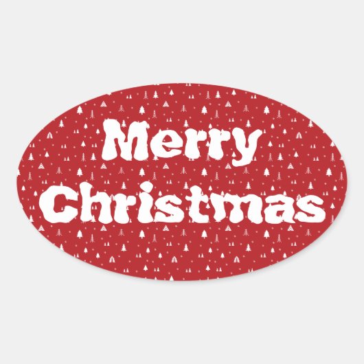 Bomen en Snowflakes Kerst sticker (Voorkant)