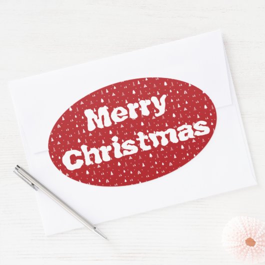 Bomen en Snowflakes Kerst sticker (Envelop)