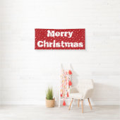 Bomen en Snowflakes kerstbanner Spandoek (Insitu)