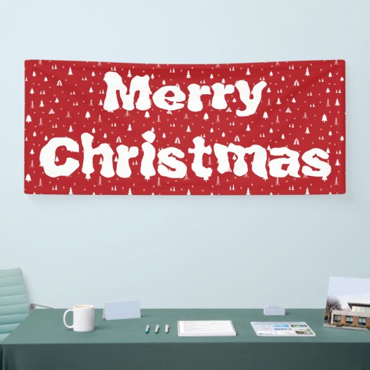 Bomen en Snowflakes kerstbanner Spandoek (Beurs)