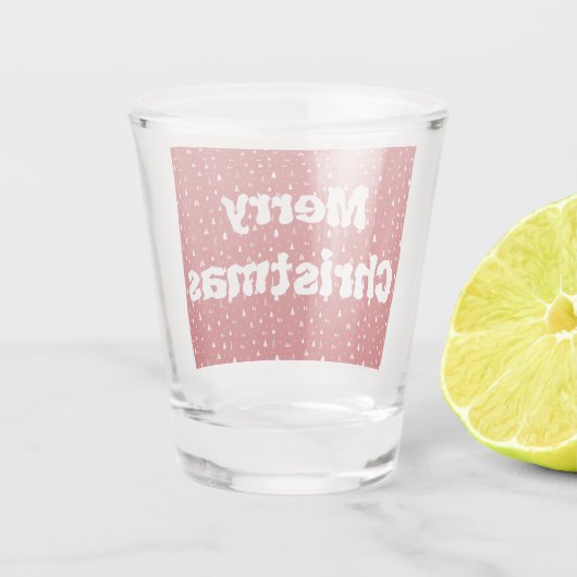 Bomen en Snowflakes, kerstglas Shot Glas (Achterkant)