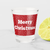 Bomen en Snowflakes, kerstglas Shot Glas (Voorkant)