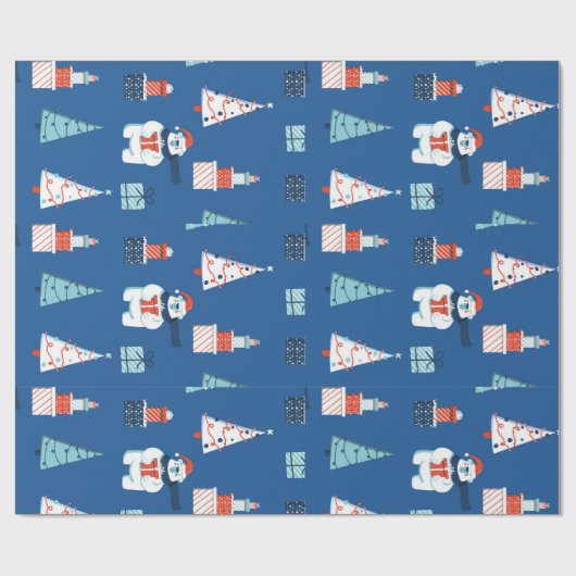 Bomen en Snowmen die papier verpakken (Vlak)