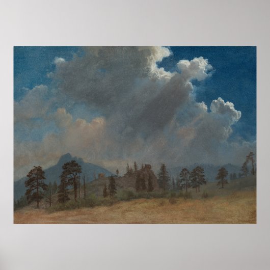 Bomen en Stormen wolken Poster (Voorkant)