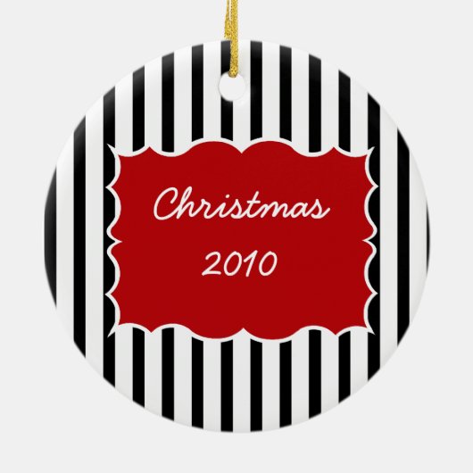 Bomen en strepen Foto Keramisch Ornament (Achterkant)