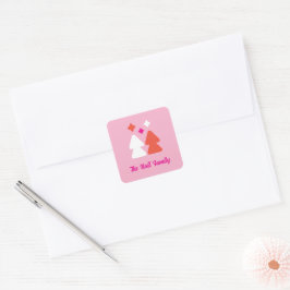 Bomen en Twinkels Oranje en Roze Sticker