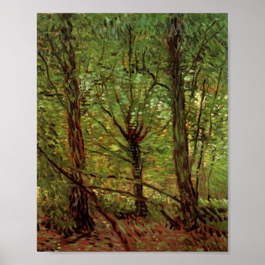 Bomen en undergrowth Van Gogh Fine Art Poster (Voorkant)