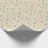 Bomen en versieringen Retro Kerstmis Cadeaupapier (Hoek)