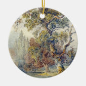 Bomen en vijver (door John Ruskin) Keramisch Ornament (Voorkant)