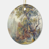 Bomen en vijver (door John Ruskin) Keramisch Ornament (Links)