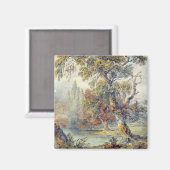 Bomen en vijver (door John Ruskin) Magneet (Voorkant / Achterkant)