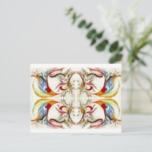 Bomen en vogelfantasie briefkaart (Staand voorkant)