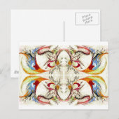 Bomen en vogelfantasie briefkaart (Voorkant / Achterkant)