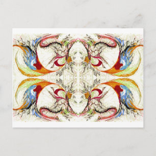 Bomen en vogelfantasie briefkaart