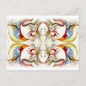 Bomen en vogelfantasie briefkaart (Voorkant)