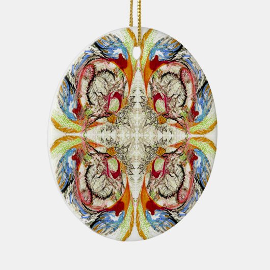 Bomen en vogelfantasie keramisch ornament (Rechts)