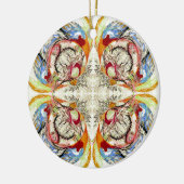 Bomen en vogelfantasie keramisch ornament (Links)