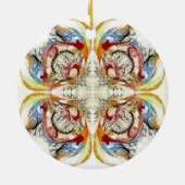 Bomen en vogelfantasie keramisch ornament (Achterkant)