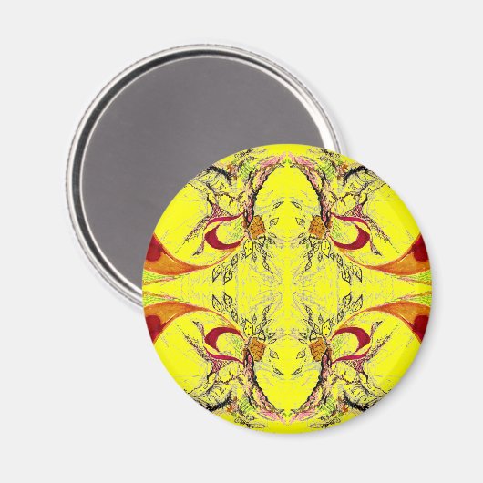 Bomen en vogelfantasie magneet (Voorkant / Achterkant)