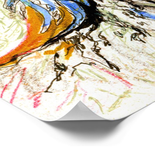 Bomen en vogelfantasie poster (Hoek)