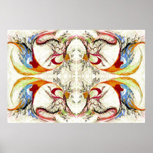 Bomen en vogelfantasie poster