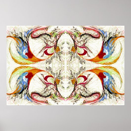 Bomen en vogelfantasie poster (Voorkant)