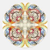 Bomen en vogelfantasie ronde sticker (Voorkant)