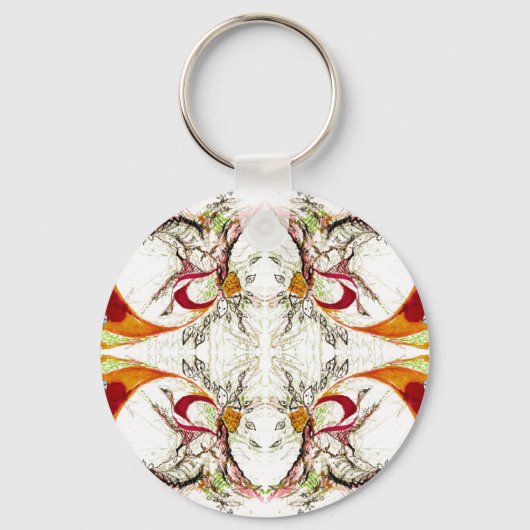 Bomen en vogelfantasie sleutelhanger (Voorkant)