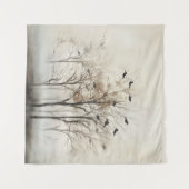 Bomen en Vogels Abstract Canvas Wandkleed (Voorkant (horizontaal))