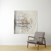 Bomen en Vogels Abstract Canvas Wandkleed (In Situ (horizontaal))