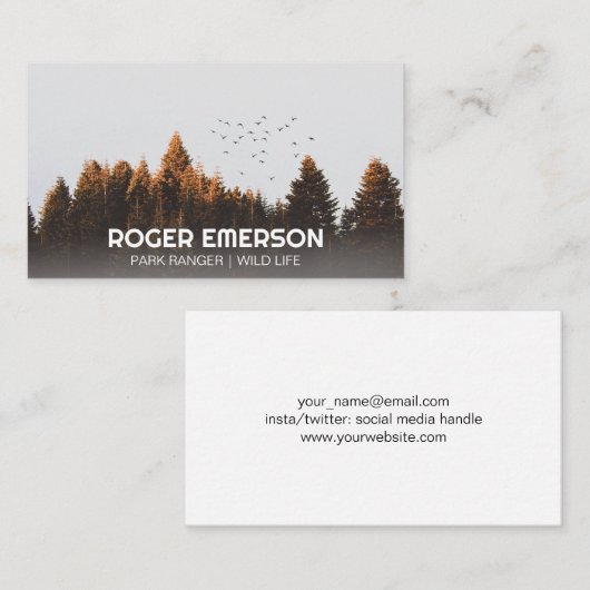 Bomen en vogels | Buiten Visitekaartje (Voorkant / Achterkant)
