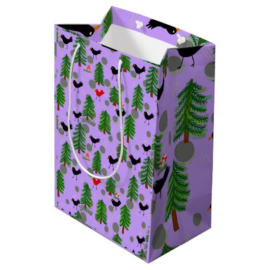 Bomen en vogels_zomer Gift Bag Medium Cadeauzakje (Achterkant Gekanteld)