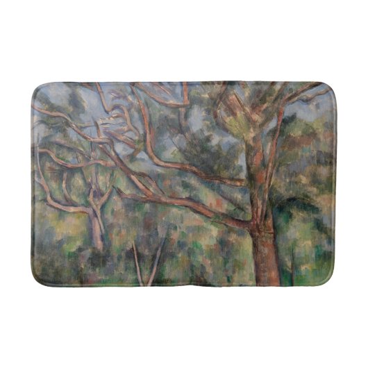 Bomen en Weg, Postimpressionistisch Landschap Badmat (Voorkant)