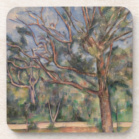 Bomen en Weg, Postimpressionistisch Landschap Bier Onderzetter (Voorkant)
