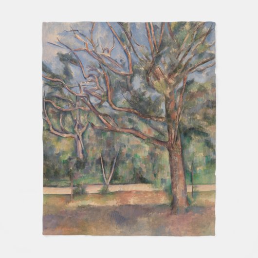 Bomen en Weg, Postimpressionistisch Landschap Fleece Deken (Voorkant)