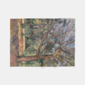 Bomen en Weg, Postimpressionistisch Landschap Fleece Deken (Voorkant (Horizontaal))