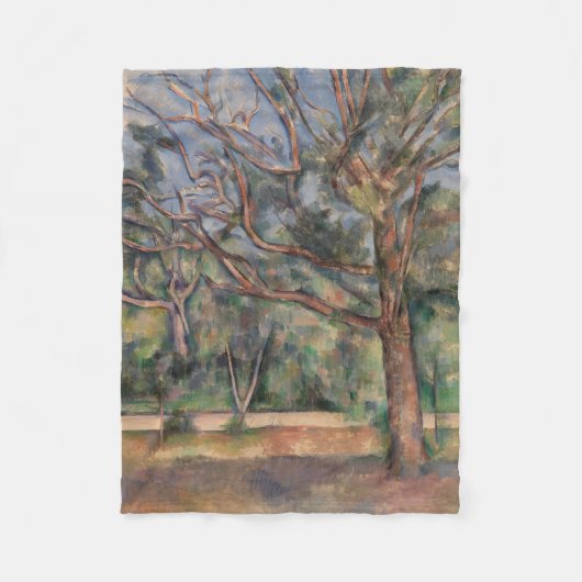 Bomen en Weg, Postimpressionistisch Landschap Fleece Deken (Voorkant)