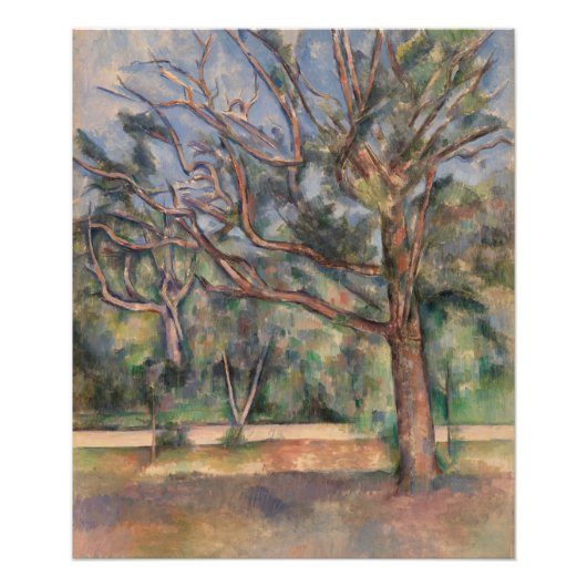 Bomen en Weg, Postimpressionistisch Landschap Foto Afdruk (Voorkant)