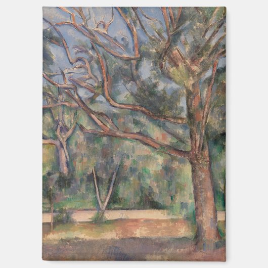 Bomen en Weg, Postimpressionistisch Landschap Magneet (Voorkant)