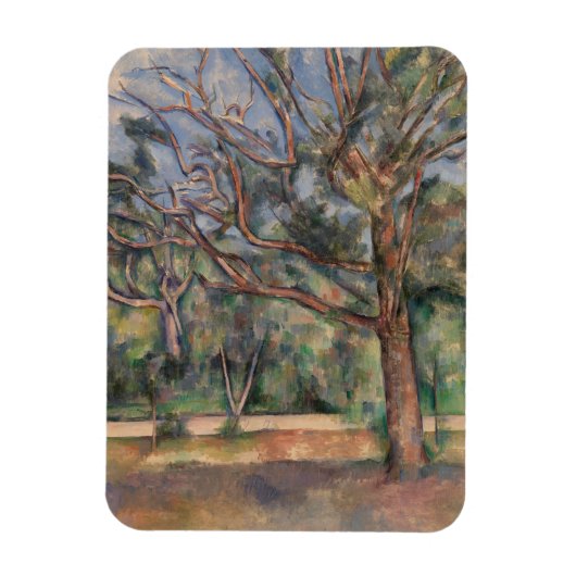 Bomen en Weg, Postimpressionistisch Landschap Magneet (Verticaal)