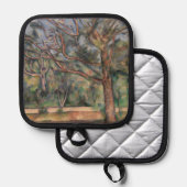 Bomen en Weg, Postimpressionistisch Landschap Pannenlap (Voorkant / Achterkant)